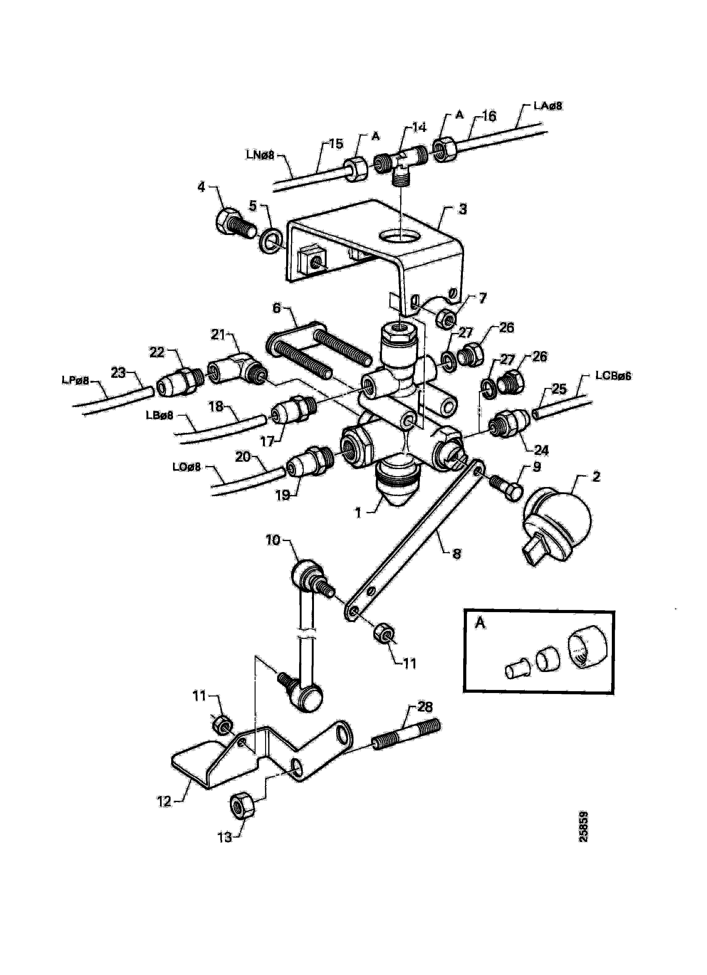 Схема подвески кабины Скания 113