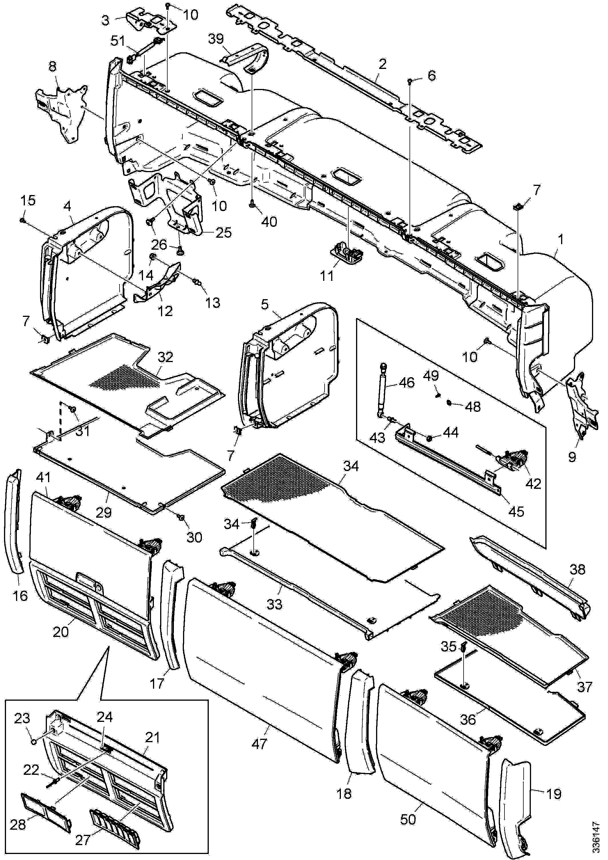 Верхняя левая панель кабины Скания 5